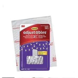 3 Packs 3M Command Adjustables Repositionable Clips 16 Hooks 36 Strips Easy Use